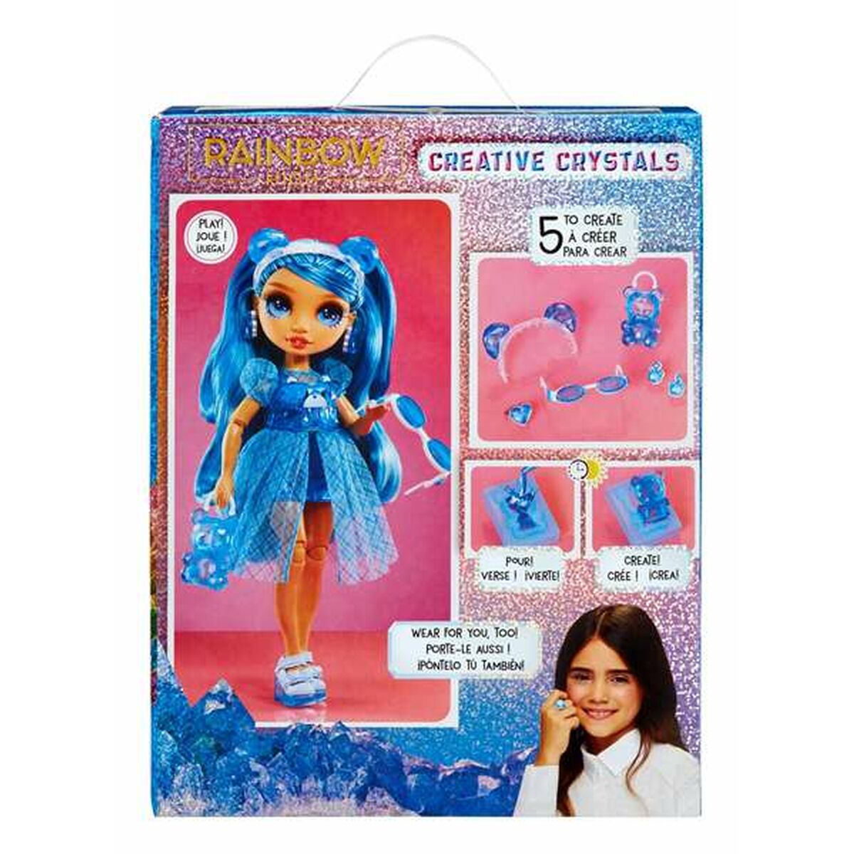 Rainbow High Creative Crystals Skyler, sininen, nukke ja diy asusteet-12