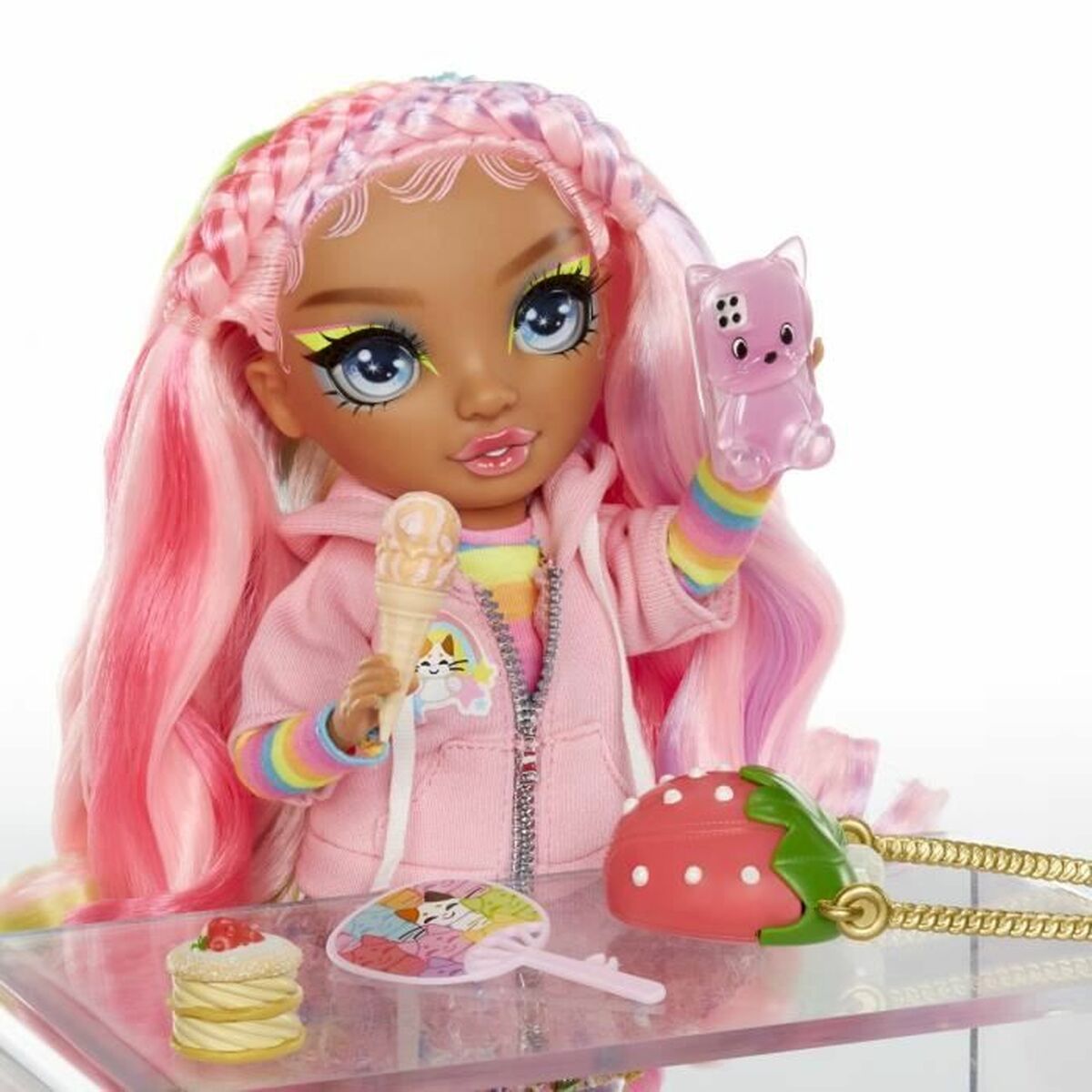 Rainbow High Sparkle & Shine pinkki, nukke ja asusteet-4