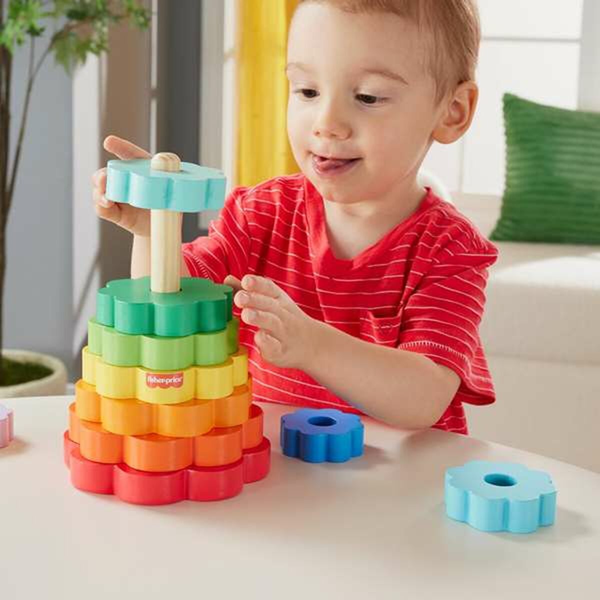 Fisher-Price puinen pinottava torni-4