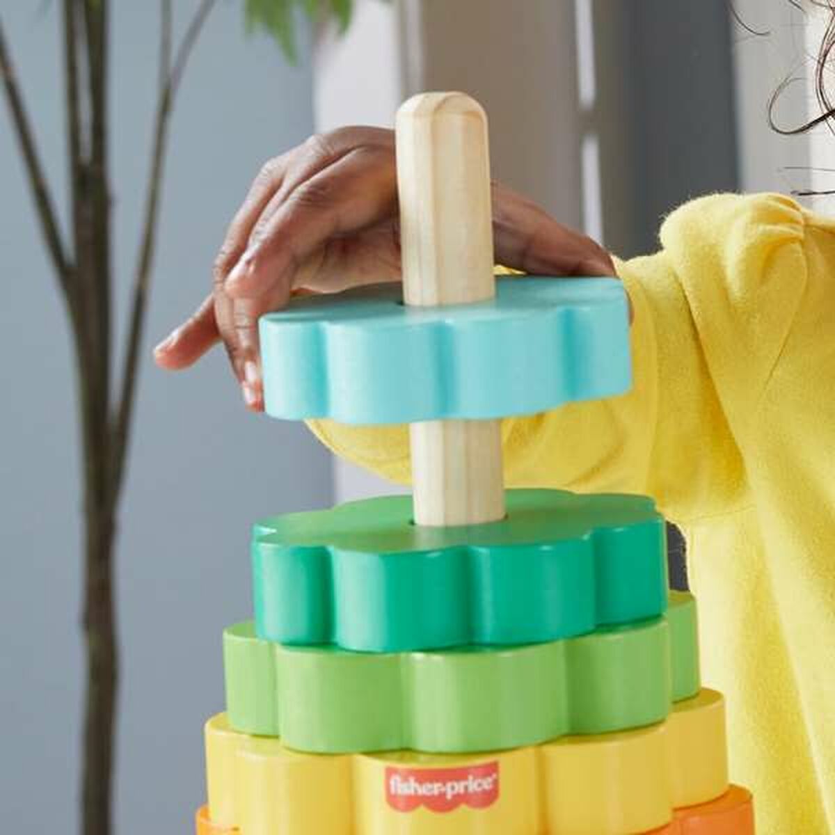 Fisher-Price puinen pinottava torni-3