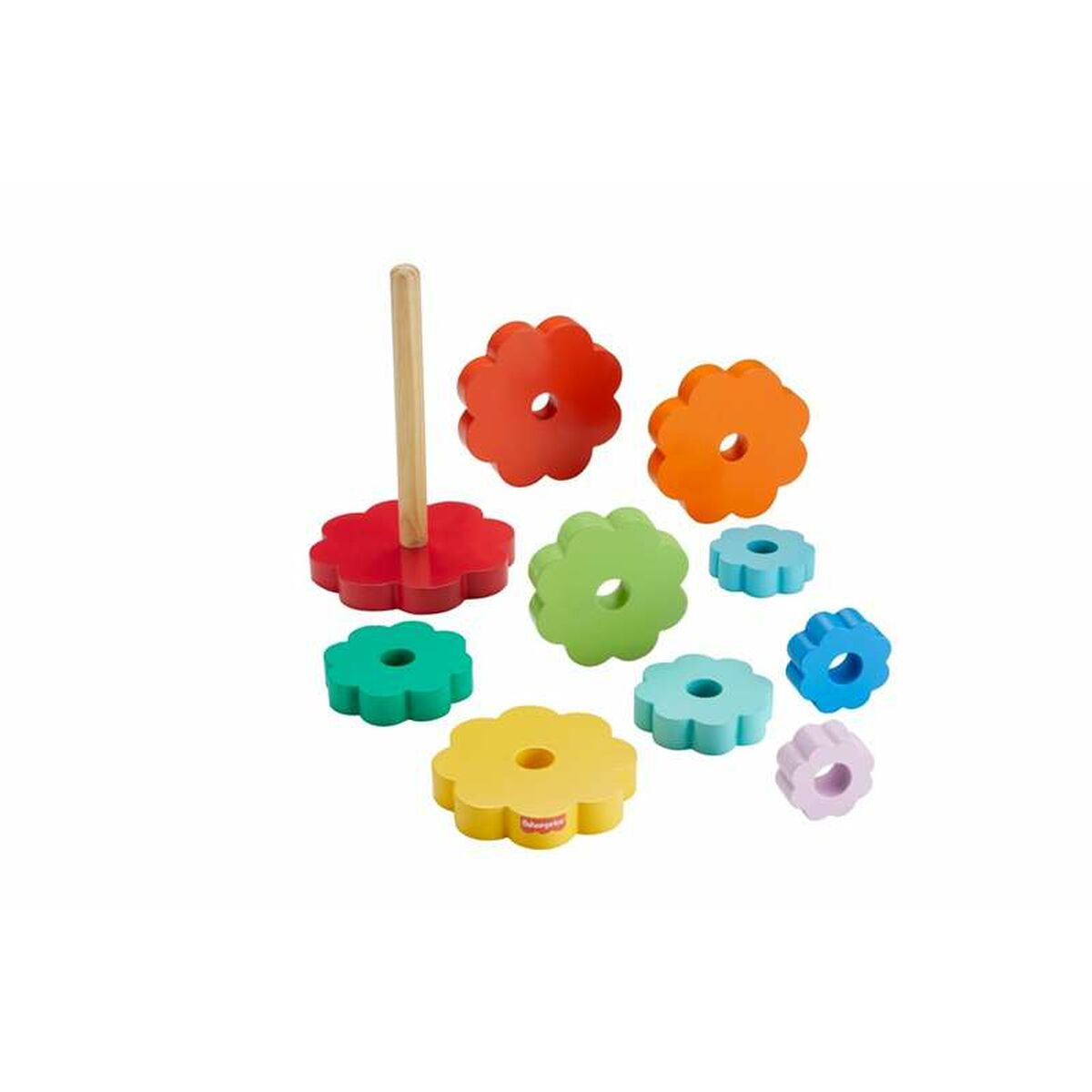 Fisher-Price puinen pinottava torni-1