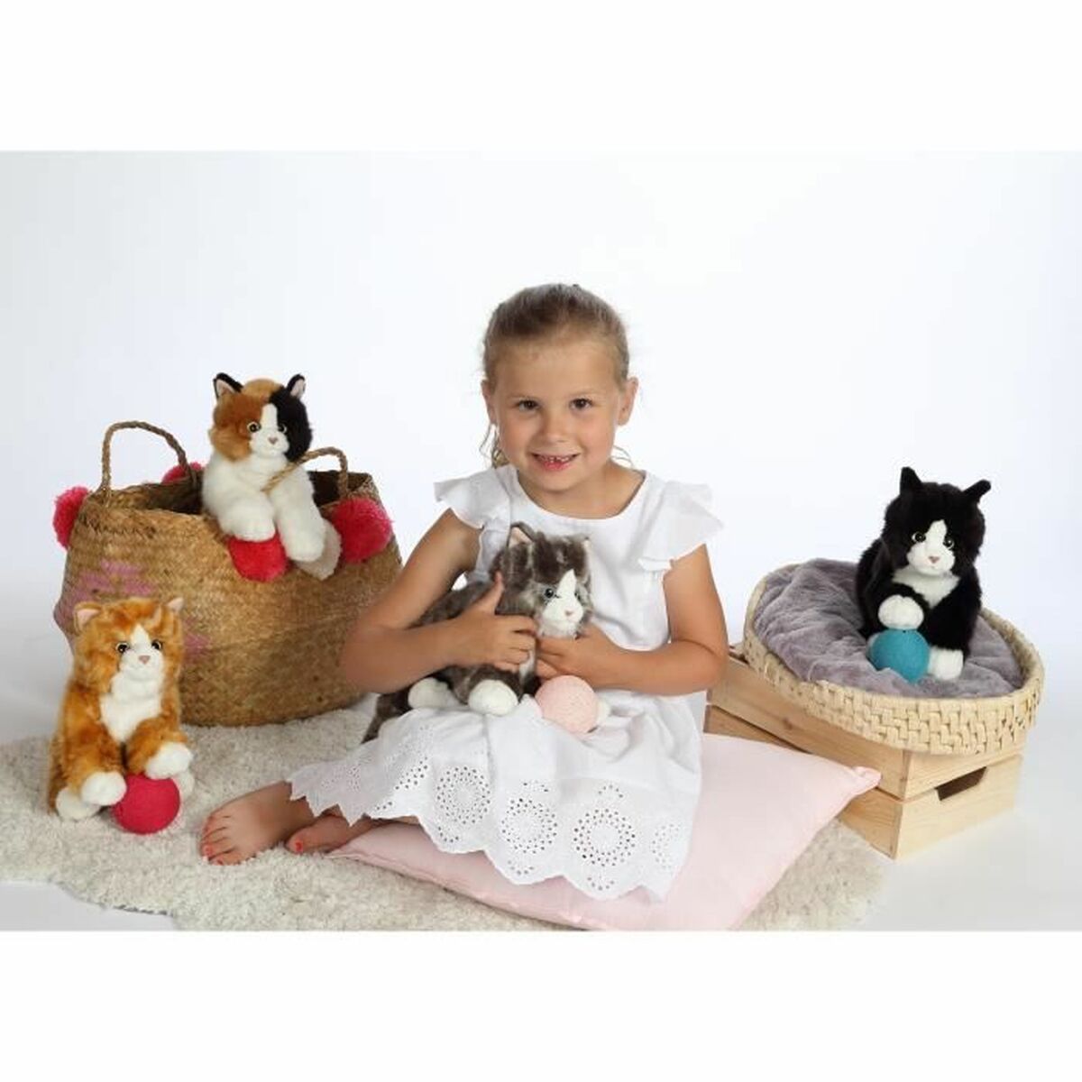 Pehmolelu Gipsy Toys, kissa musta/valkoinen-2