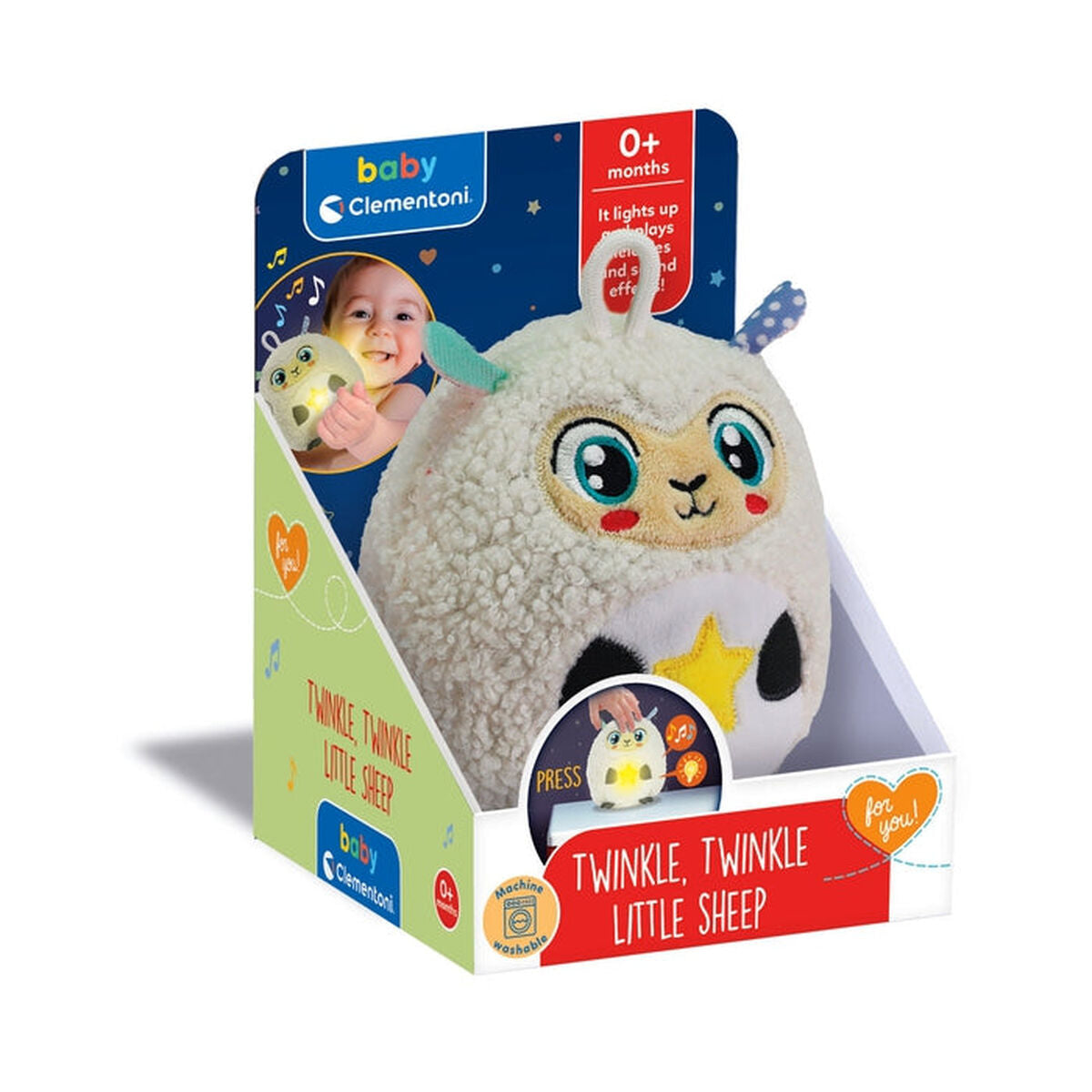 Pehmolammas Baby Clementoni, valolla ja äänillä-1