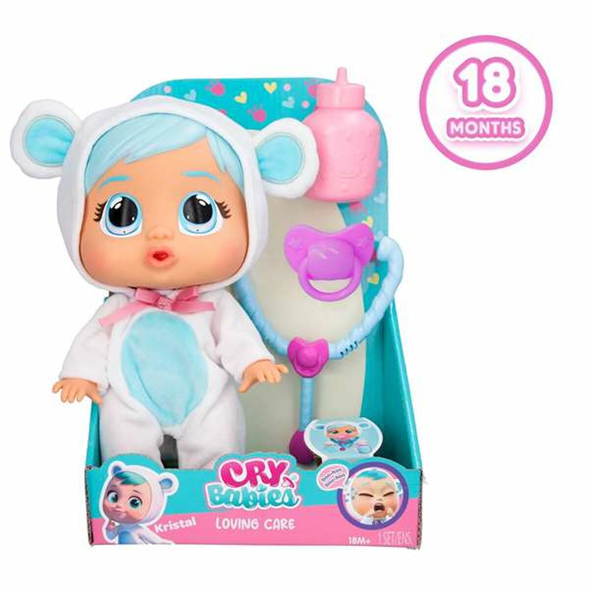Vauvanukke, Cry Babies IMC Toys Kristal Loving Care 26 cm-1