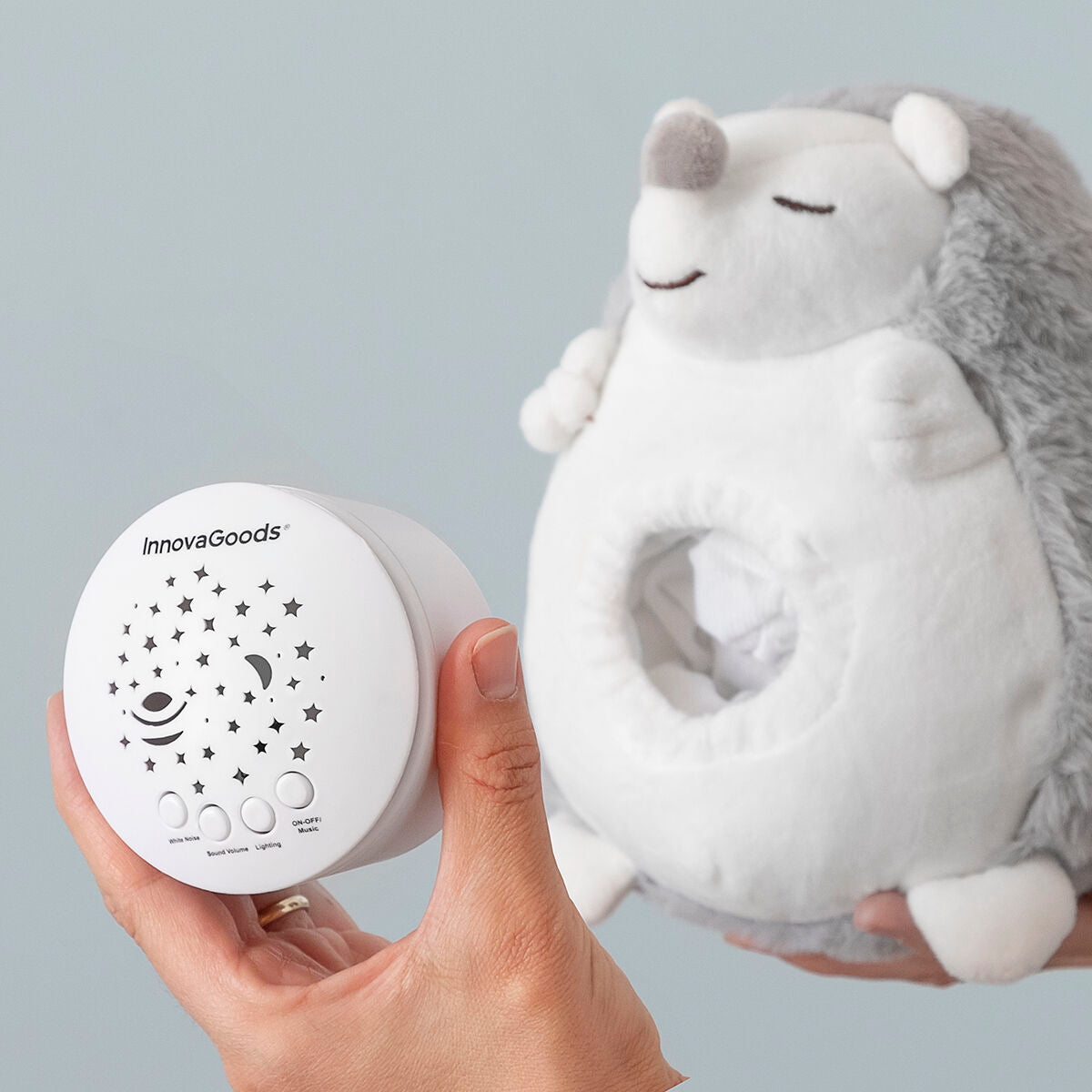 Siilipehmolelu, valkoisella kohinalla ja yövaloprojektorilla, Spikey InnovaGoods-4