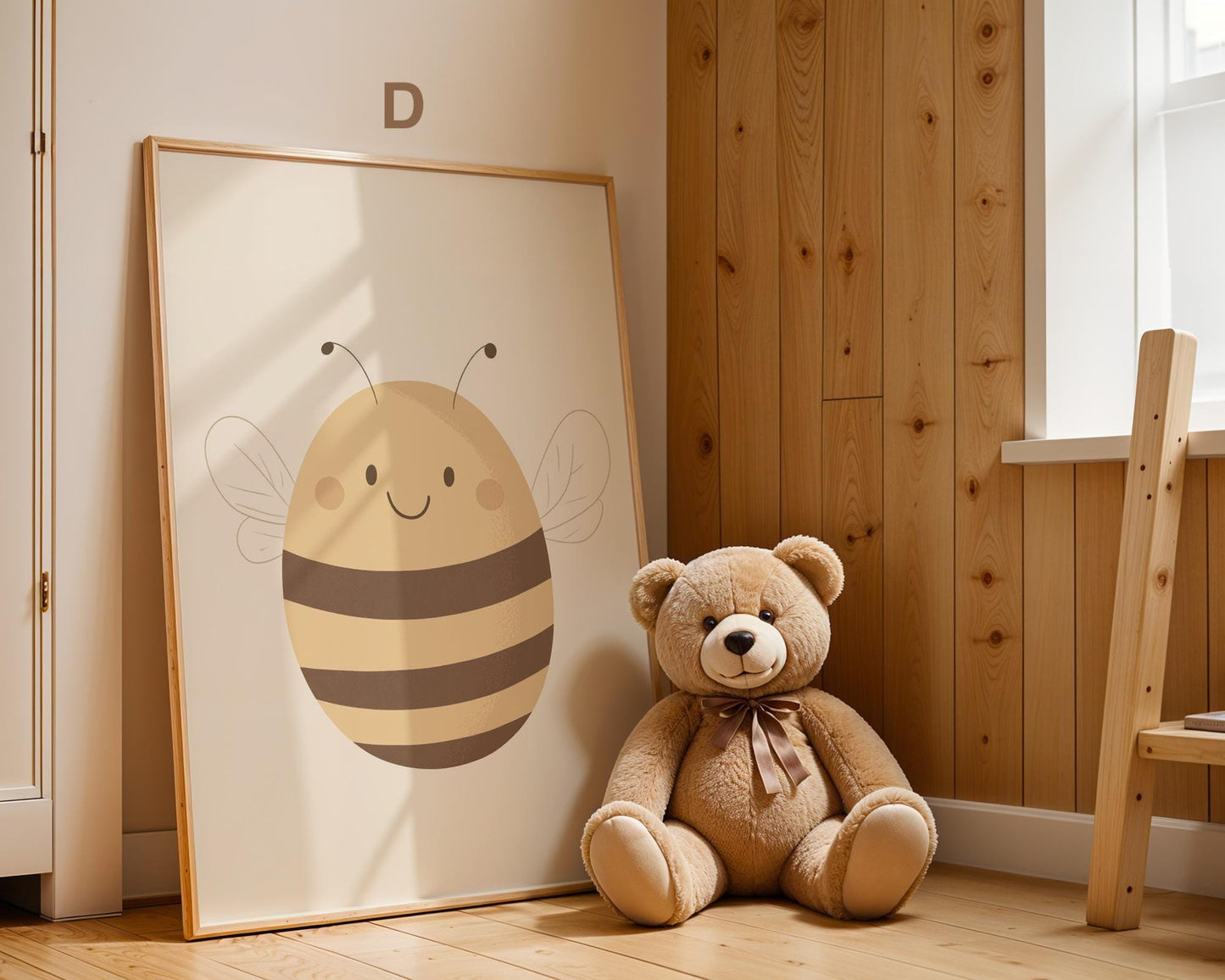 Boho Babyzimmer Poster · Giraffe, Löwe, Bär, Biene, Schwein, Schaf · Niedliche Tier Wandkunst · Skandi Stil ·Pastell· Deko Print ohne Rahmen-5