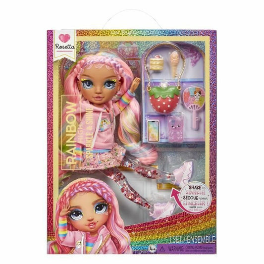 Rainbow High Sparkle & Shine pinkki, nukke ja asusteet-1