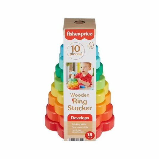 Fisher-Price puinen pinottava torni-0