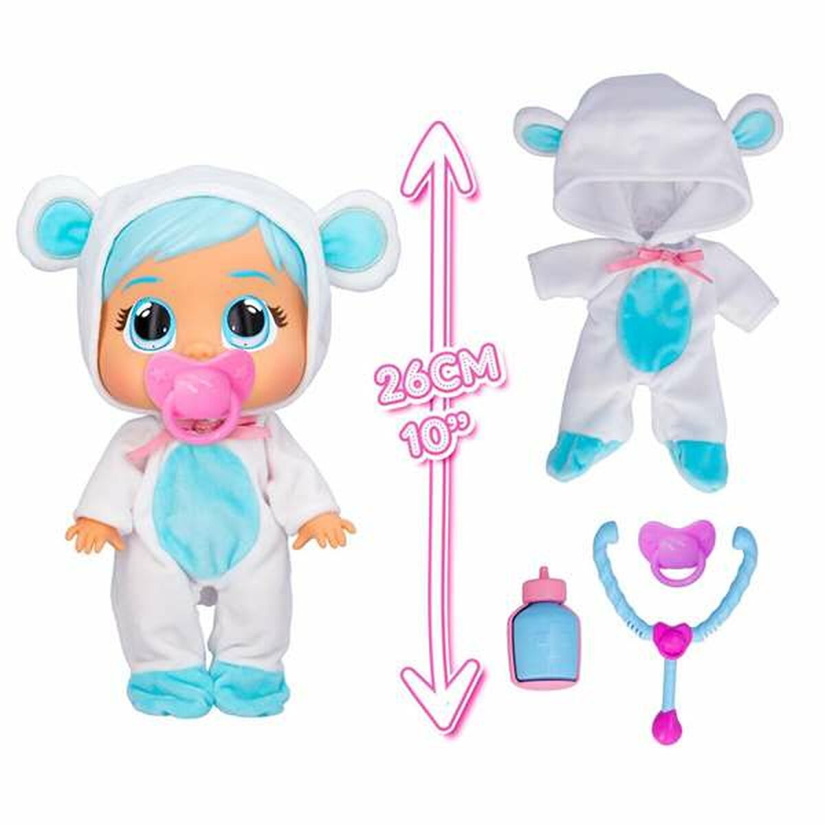 Vauvanukke, Cry Babies IMC Toys Kristal Loving Care 26 cm-5