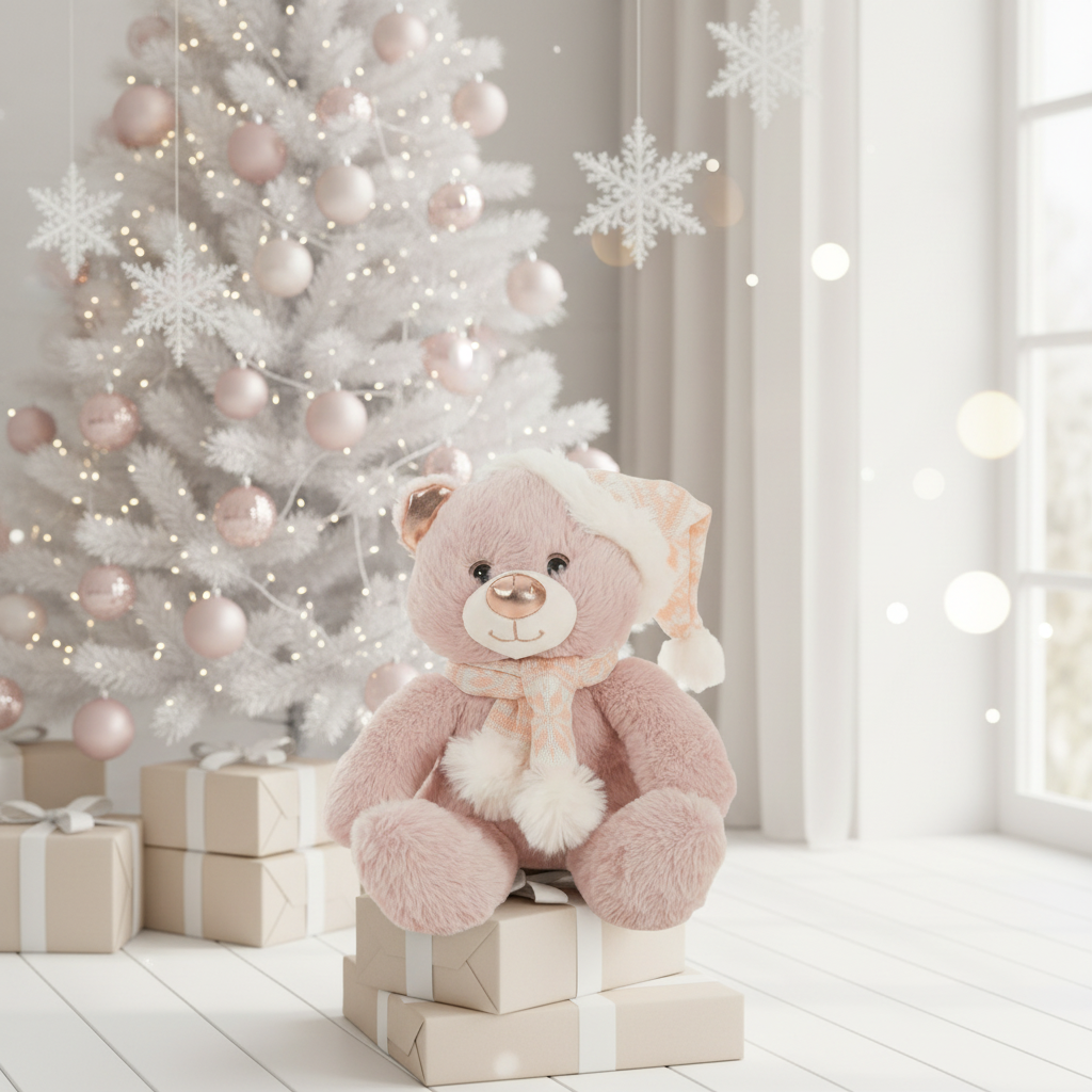 Nalle pinkki, joulu/talvi 28cm