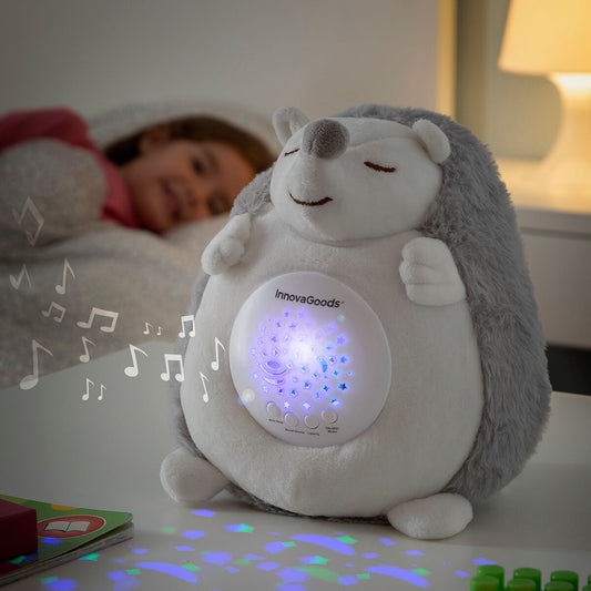 Siilipehmolelu, valkoisella kohinalla ja yövaloprojektorilla, Spikey InnovaGoods-0