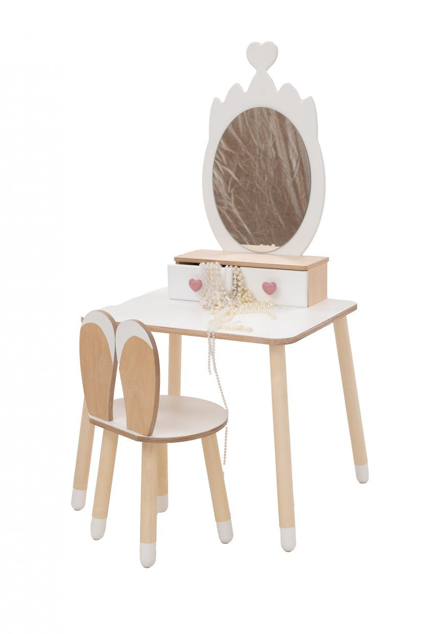 Princess Beauty Table with Mirror - Crown